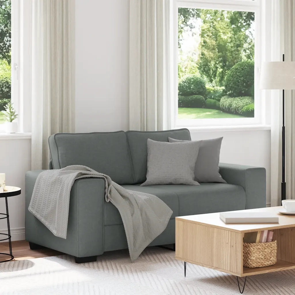Divano a 2 Posti Grigio Scuro 160x77x82 cm in Tessuto 4105157