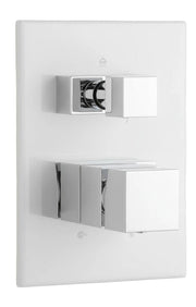 Miscelatore Doccia Incasso Quadrato Minimal con Deviatore a 3 Vie Cromato