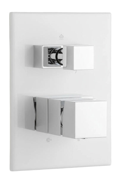 Miscelatore Doccia Incasso Quadrato Minimal con Deviatore a 3 Vie Cromato