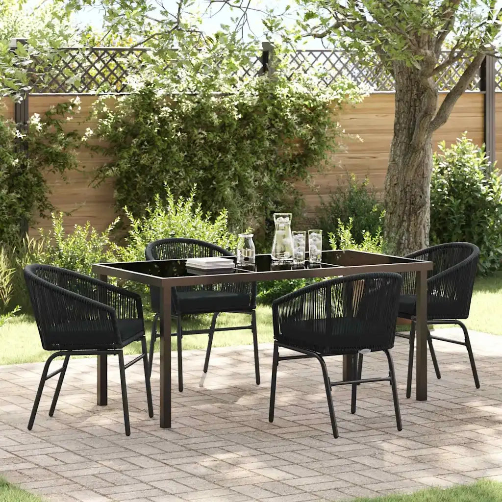 Set da Pranzo per Giardino 5 pcs Nero 3379348