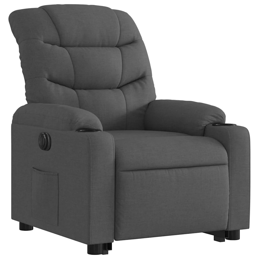Poltrona Alzapersona Reclinabile Elettrica Grigio Scuro Tessuto 3206664