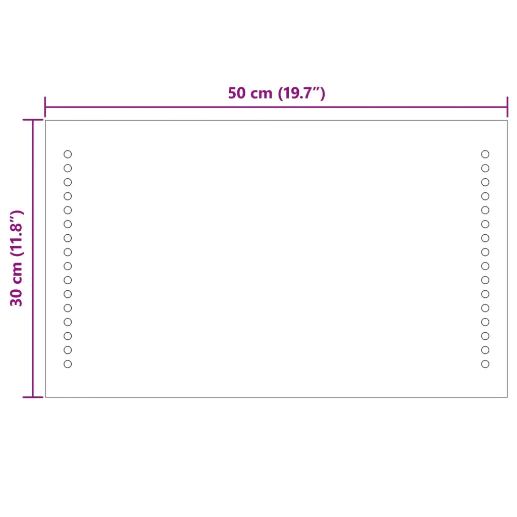 Specchio da bagno LED Trasparente 50 x 30 cm vetro temperato 42045773