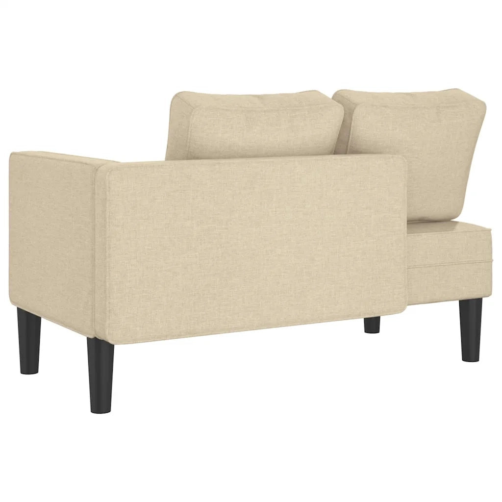 Chaise Longue con Cuscini Crema in Tessuto 4007584