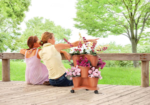 SET VASO 'TRIFOGLIO' Ø cm 40xh.51 Lt. 6 - terracotta  - BAMA