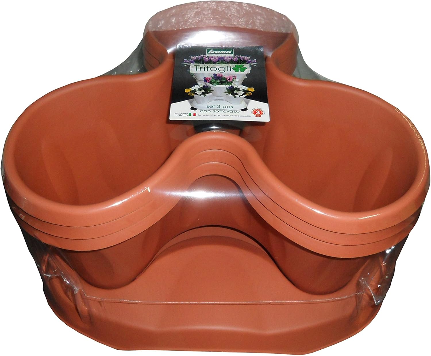 SET VASO 'TRIFOGLIO' Ø cm 40xh.51 Lt. 6 - terracotta  - BAMA