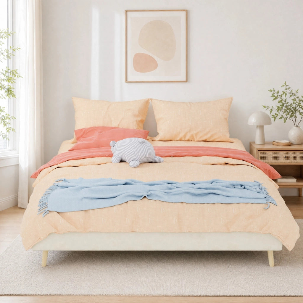 Letto a piattaforma 160x200 cm in velluto olandese beige