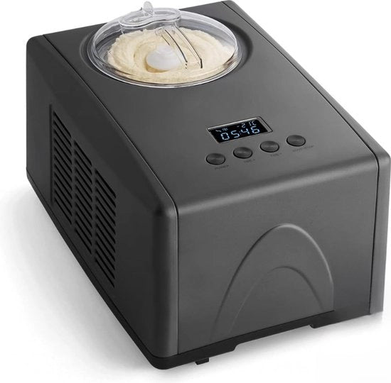 Macchina per il ghiaccio Autocongelante - Facile da utilizzare per fare il ghiaccio in casa - 1,5L di capacità - Ghiaccio yogurt - 150 Watt - Compressore integrato