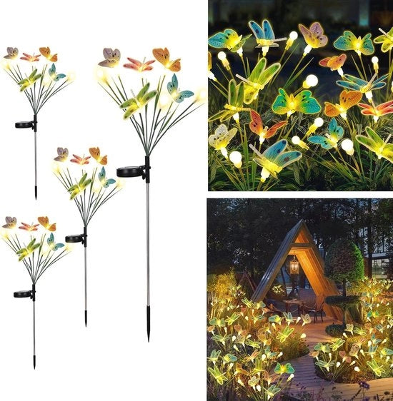 Forniture di illuminazione solare per esterno - 4 pezzi di illuminazione per giardino con 32 LED - IP65 impermeabile all'acqua - Illuminazione solare per giardino e marciapiede
