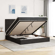 Struttura Letto Pouf con Materassi Nero 200x200 cm Velluto 3314344