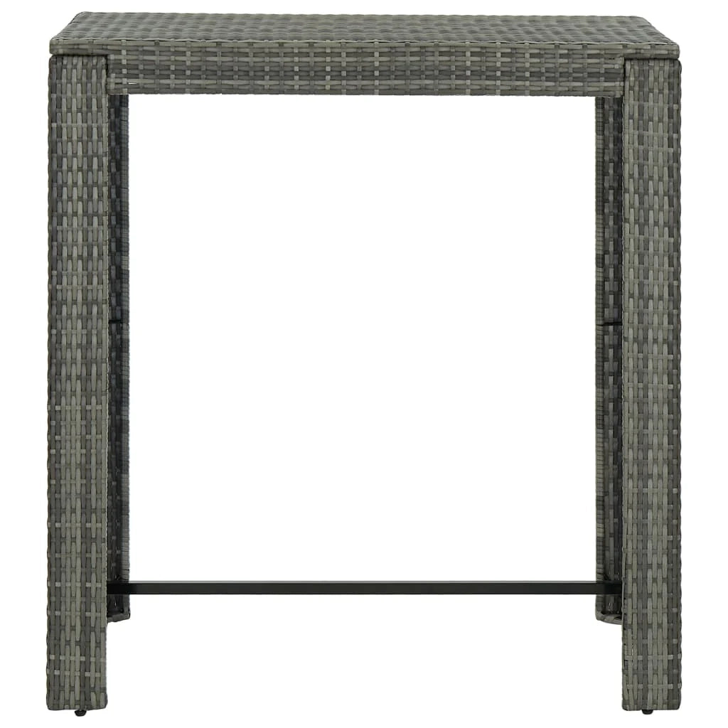 Set da bar da giardino composto da 5 pezzi con braccioli in resina intrecciata grigia 02_0014484