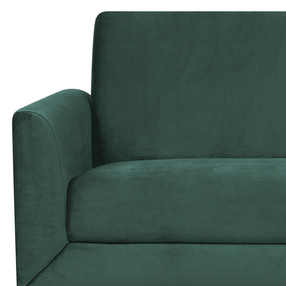 Divano Verde Rivestimento in Tessuto con Gambe di colore Argento 3 Posti Glam salotto