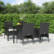 Set da Pranzo da Giardino 5 pz con Cuscini Nero cod mxl 50420