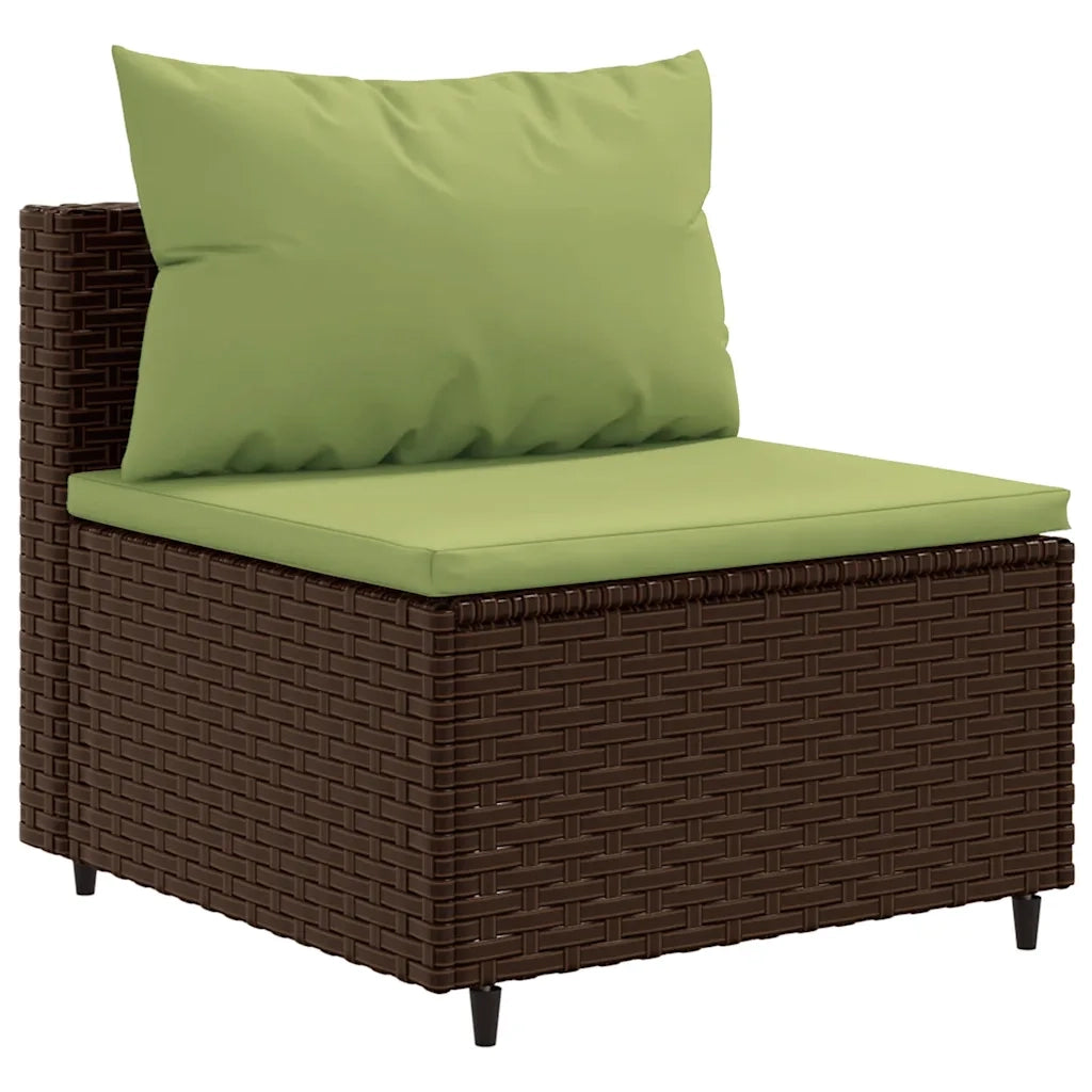 Set Divani da Giardino 7 pz con Cuscini Marrone in Polyrattan 3308438