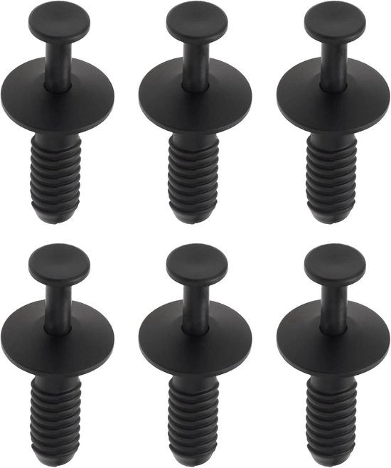 Clip di espansione in plastica per auto - 6mm - Adatto per Bumper, Paraurti, Porte - Pannelli interni - Clip in plastica - Accessori auto - Nero - 50 pezzi