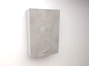 Pensile Cucina  in Legno Nobilitato Cemento Mobile Alto con 1 Anta, Pensile Componibile Moderno Made in Italy (H48XL45XP33cm)