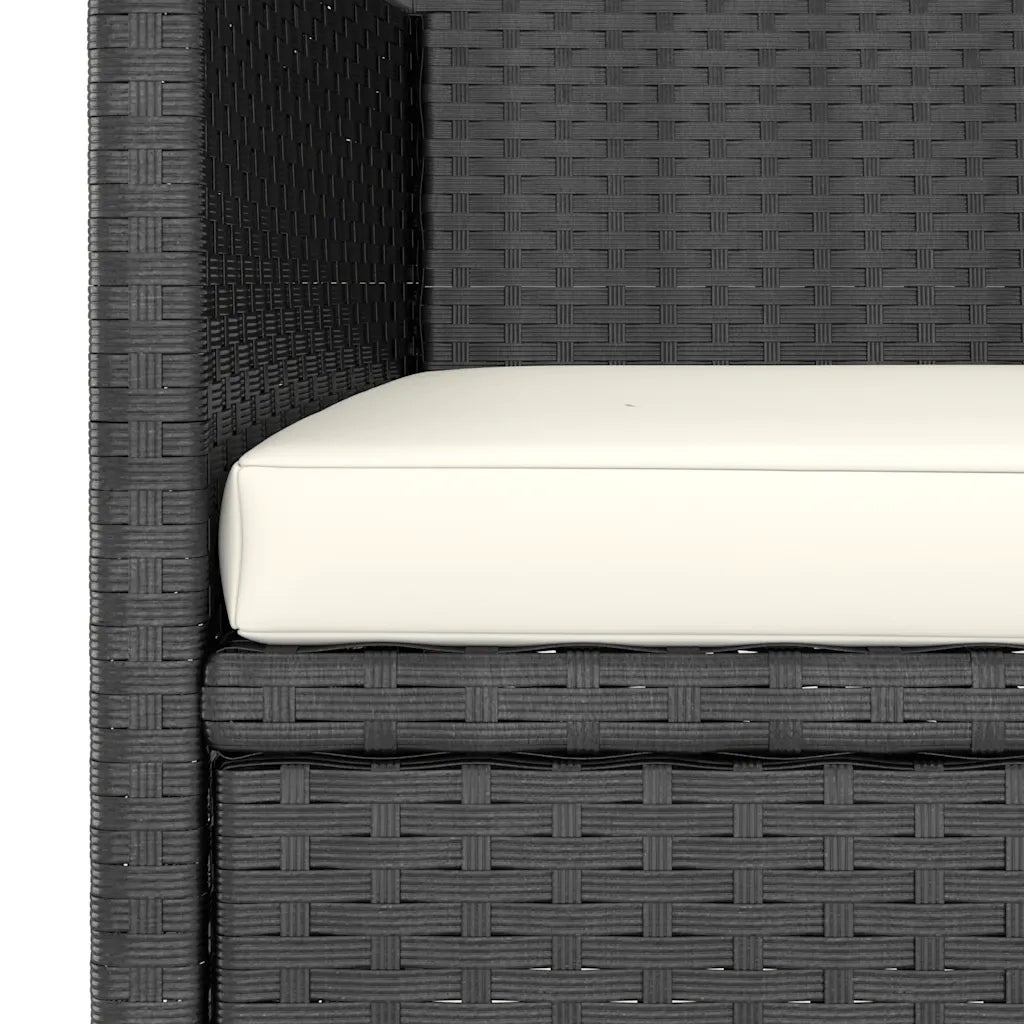 Set Sedie e Sgabelli da Giardino 4 pz in Polyrattan Nero CFW2531588