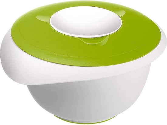 Mischiera con protezione spatola, coperchio e beccuccio, in plastica