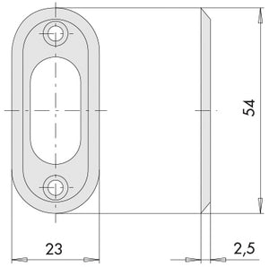 Cisa BORCHIA IN OTTONE PER CILINDRO OVALE mm. 54 (1 COPPIA)