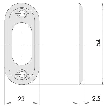 Cisa BORCHIA IN OTTONE PER CILINDRO OVALE mm. 54 (1 COPPIA)