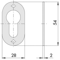 Cisa BORCHIA IN ACCIAIO ZINCATO PER CILINDRO SAGOMATO mm. 54