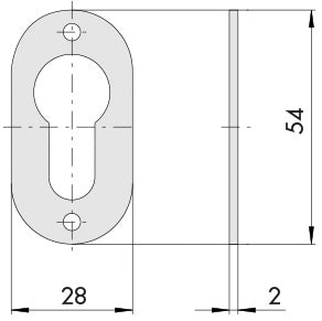 Cisa BORCHIA IN ACCIAIO ZINCATO PER CILINDRO SAGOMATO mm. 54