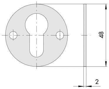 Cisa BORCHIA IN ACCIAIO ZINCATO PER CILINDRO SAGOMATO mm. 48