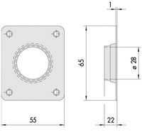 Cisa BORCHIA A TAZZA IN OTTONE PER CILINDRO SERRATURA DOPPIA MAPPA per porte spessore mm.70