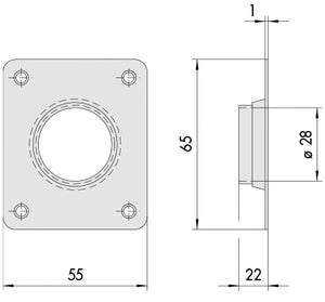 Cisa BORCHIA A TAZZA IN OTTONE PER CILINDRO SERRATURA DOPPIA MAPPA per porte spessore mm.70