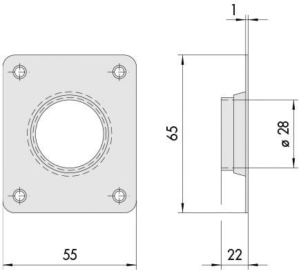 Cisa BORCHIA A TAZZA IN OTTONE PER CILINDRO SERRATURA DOPPIA MAPPA per porte spessore mm.70