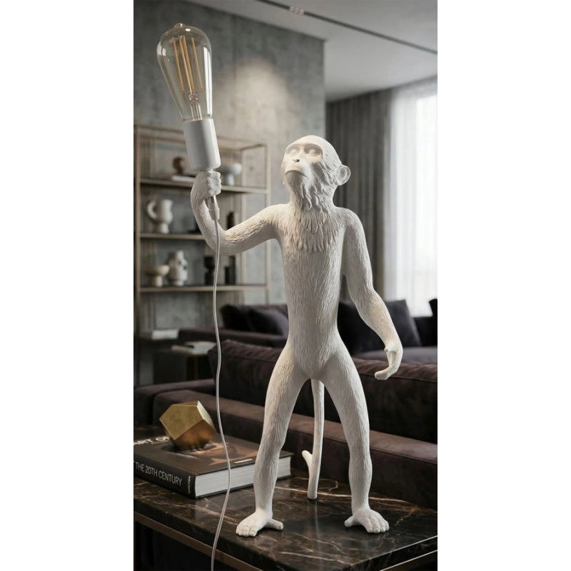 Lampadelle A Da Tavolo Monkey Bianco cm ø 26x34x55