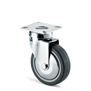 RUOTA MOBILE D 60 MM GOMMA GRIGIA 220C C/PIASTRA- 8,0 pz