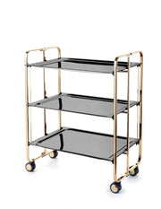Carrello da cucina pieghevole dorato con ruote BAUHAUS 3 ripiani