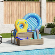 vidaXL Galleggiante a Bordo Piscina Beige 110x100x57 cm in Polyrattan
