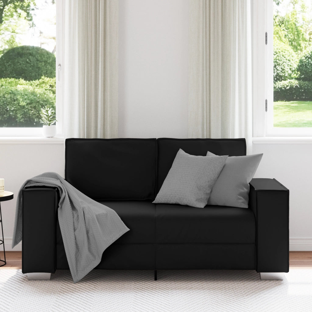 Divanetto  Nero 120 cm in Faux Leather