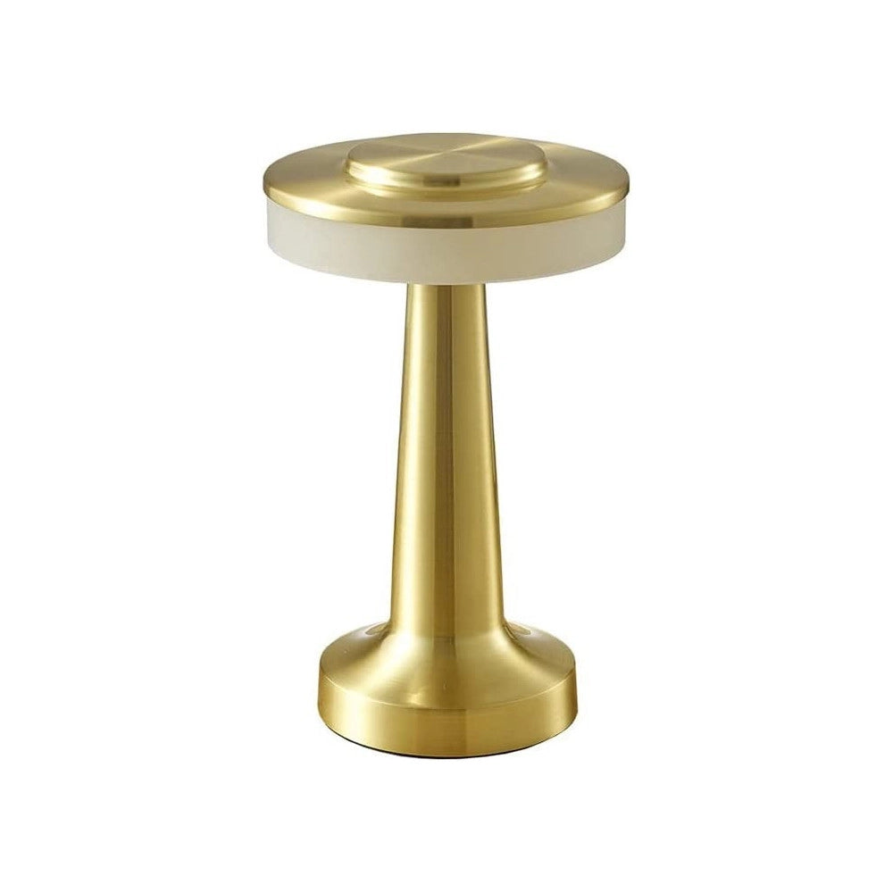 Trade Shop - Lampada Da Tavolo Effetto Oro Ricaricabile Usb Lume Luce Calda Per Bar Locali -