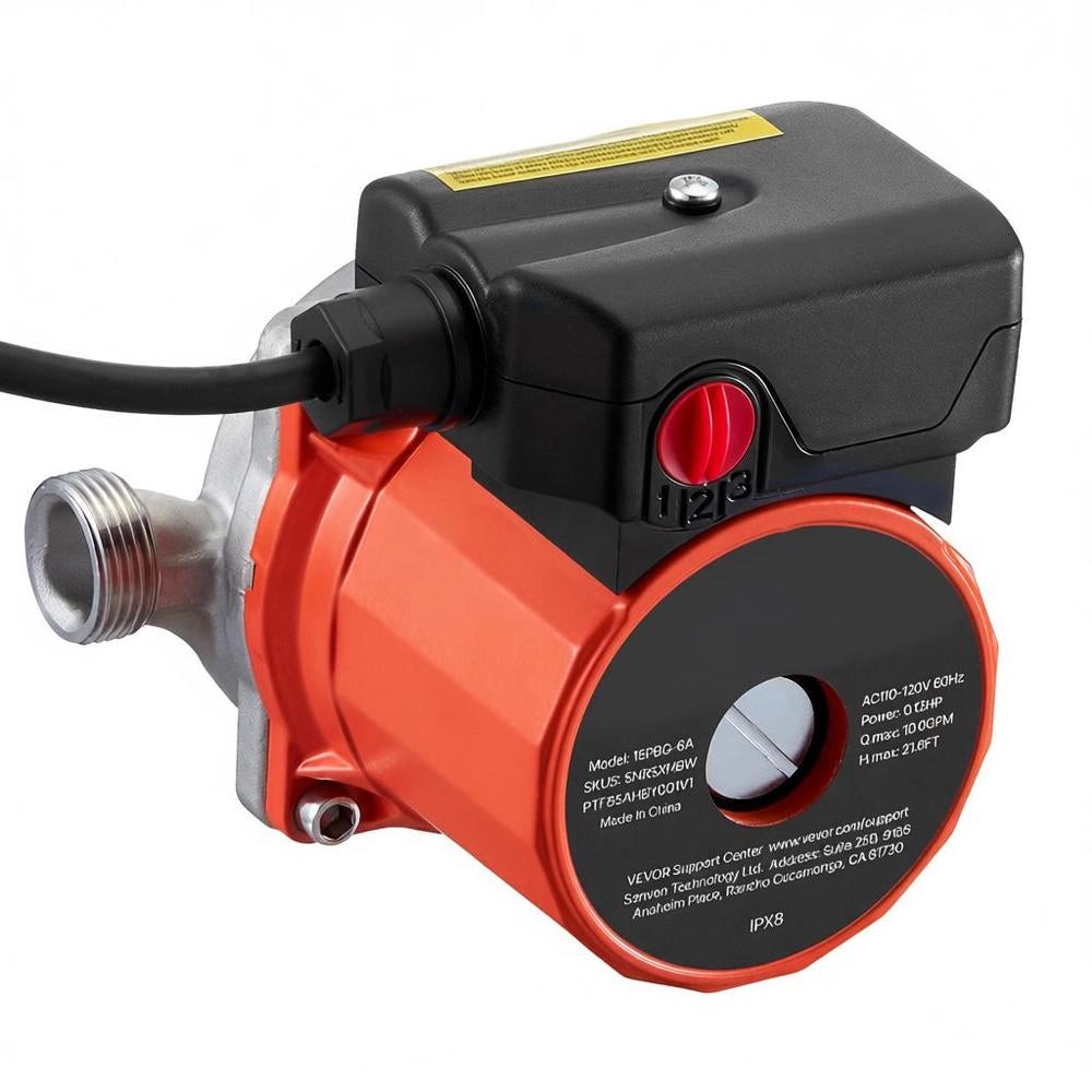 Circulating Pump, 38 LPM, Circulating Pump System With Instant Circulation, 3-speed Control, 100 W, AC 220–240 V, G3/4 Inch To G1/2 Inch Adapter, Stainless Steel Head, For Hot Water Systems