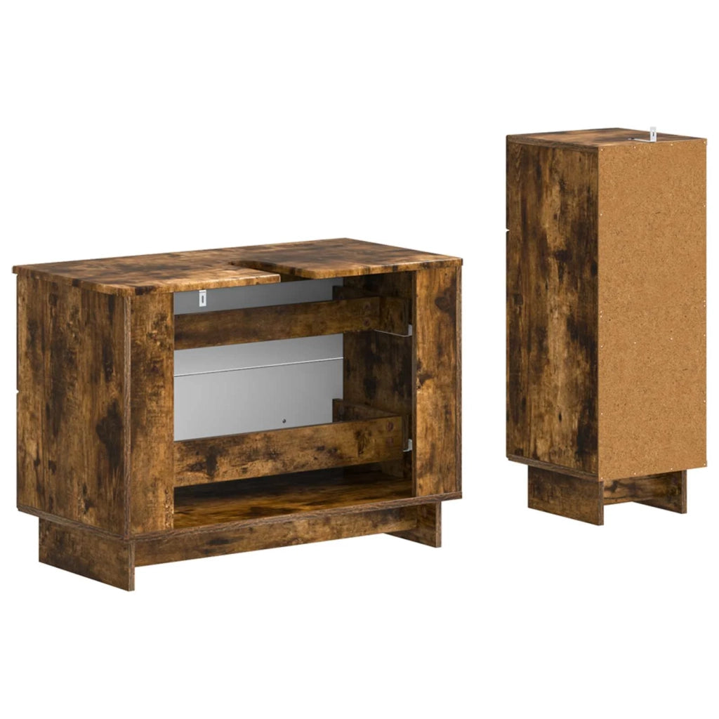 Set di Armadi da Bagno da 2 Pezzi EDE Rovere Fumo 3417662