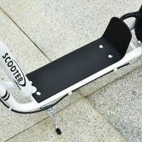 Monopattino con Manubrio Regolabile, Ruote Grandi, 2 Freni e Telaio in Metallo, per Bambini 5+ Anni, Max 100kg, 120x58x85-95cm, Bianco