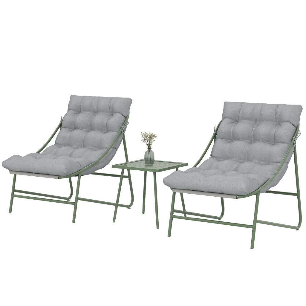 Set da giardino 3 pezzi con tavolino e cuscini ¨C zephmum ¨C grigio chiaro