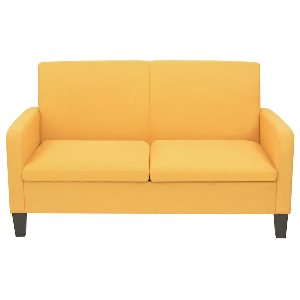 Divano a 2 Posti 135x65x76 cm Giallo
