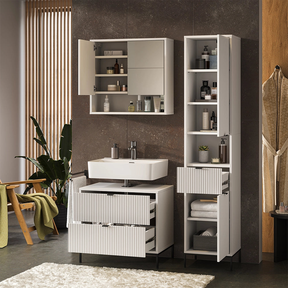 Vicco Set di mobili da bagno Bianco 3 parti