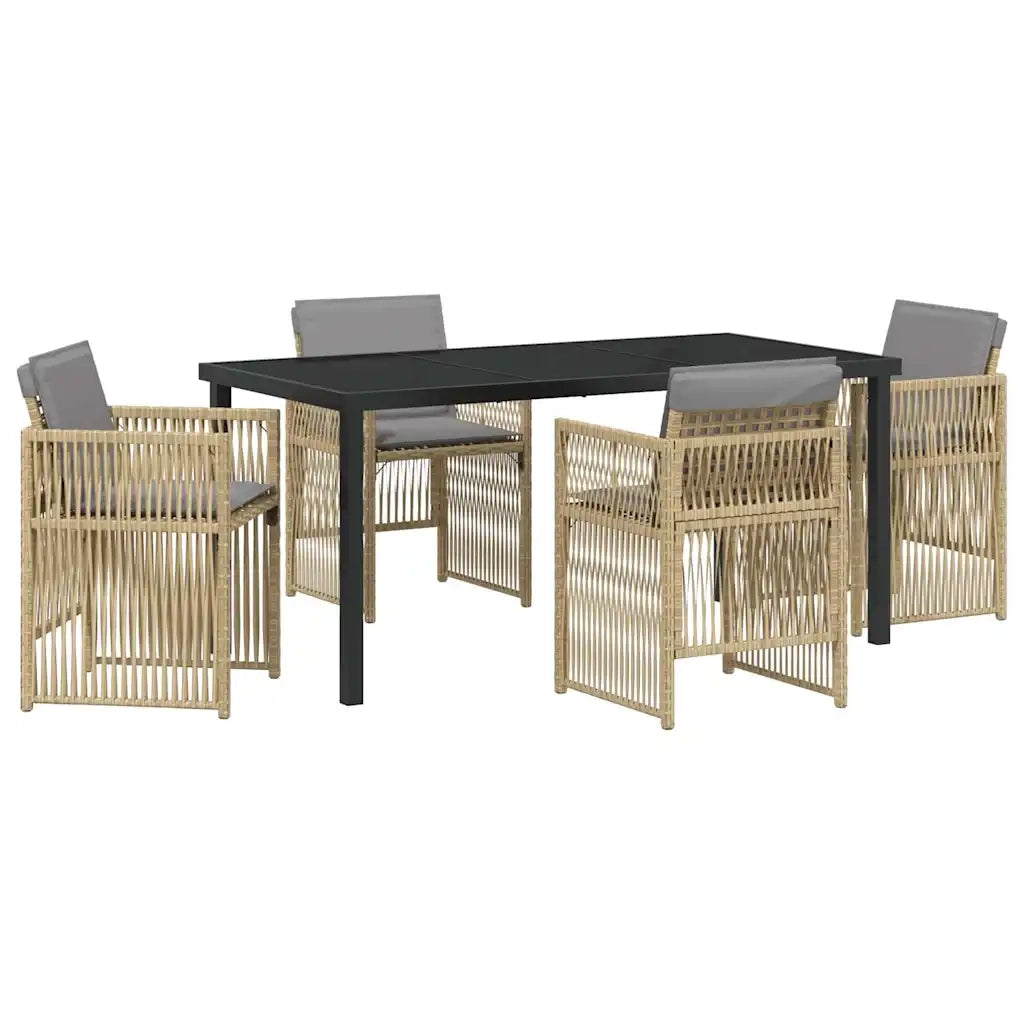 Set da Pranzo per Giardino 5 pz | Set Salotto da Giardino Beige