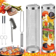 Grill per verdure 2 pezzi - grill cilindrico in acciaio inossidabile - griglia BBQ per verdure e carne
