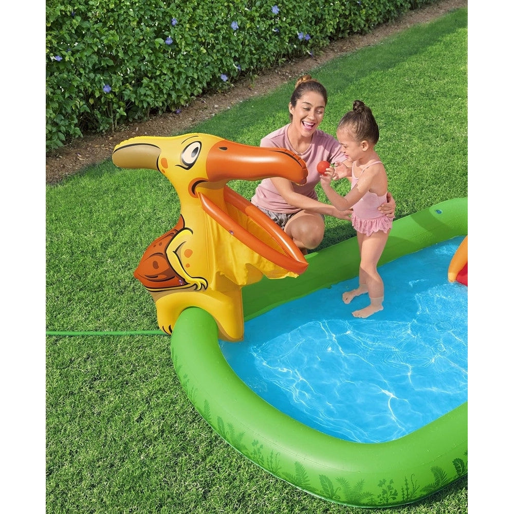 Trade Shop - Parco Giochi Acquatico Jurassic Splash Piscina Gonfiabile Da Esterno Per Bambini 53160 -