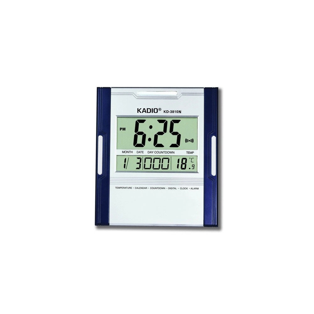 Trade Shop - Orologio Sveglia Termometro Datario Da Per Parete Tavolo Display Lcd Kd-3810n -