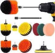 Set di spazzole elettriche rotanti, set di spazzole per ruote, compatibile con trapano a batteria, spazzola per trapano, chiave a serraggio a batteria, accessorio per spazzola, set di pulizia con spazzola per ruote, per uso in cucina e auto.