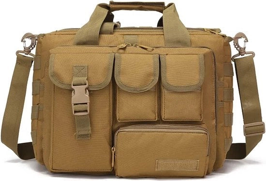 Borsa a Spalla - Borsa da Cintura - Borsa Laptop - Borsa da Esterno - Borsa Multifunzione - Nylon Impermeabile - D38 x L11 x A28 CM - Marrone