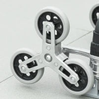 DURHAND Carrello Portapacchi Pieghevole a 6 Ruote max 70 kg con Fune e Maniglia Estraibile, 47x47x100 cm, Nero e Argento