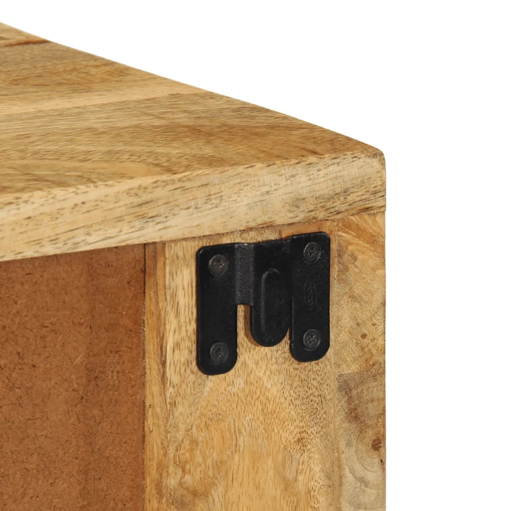 vidaXL Comodino a Parete in Legno Grezzo Massello di Mango
