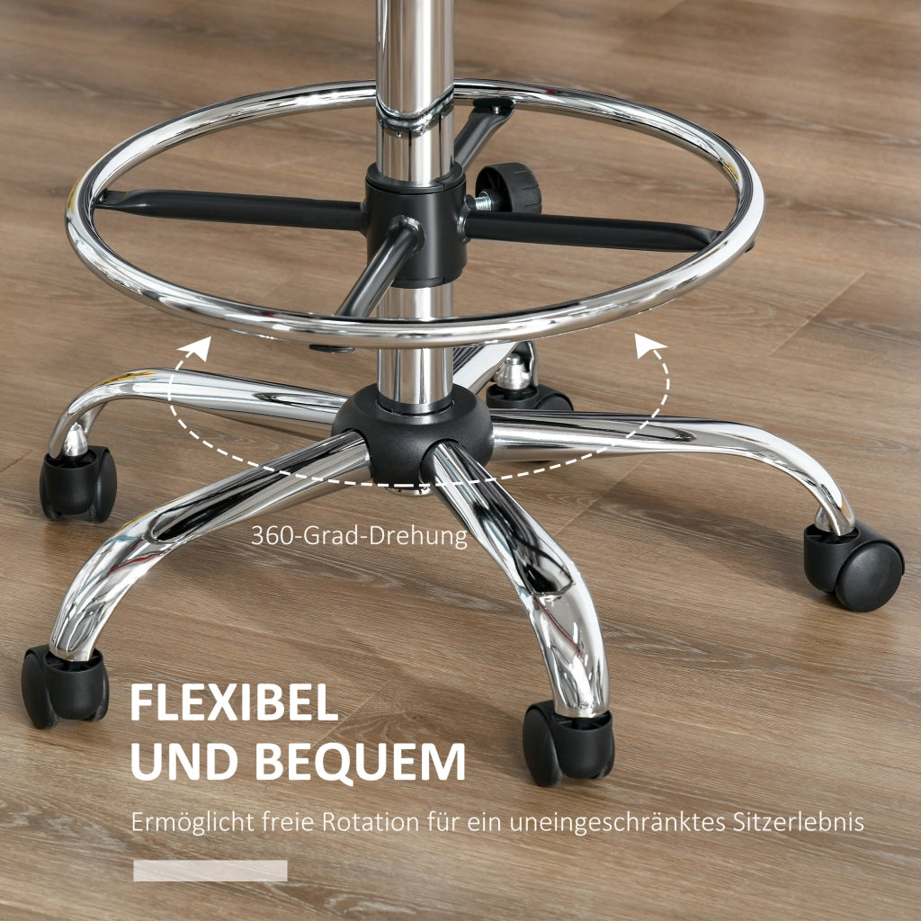 Sgabello da bar ¨C zephmum ¨C Beige, imbottito, rivestimento similpelle, gambe in metallo, altezza regolabile, girevole 360¡ã